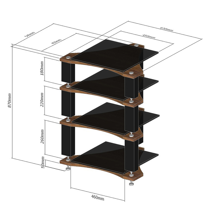 Стойка для Hi-Fi VOXmodule S-001 American Walnut - рис.5