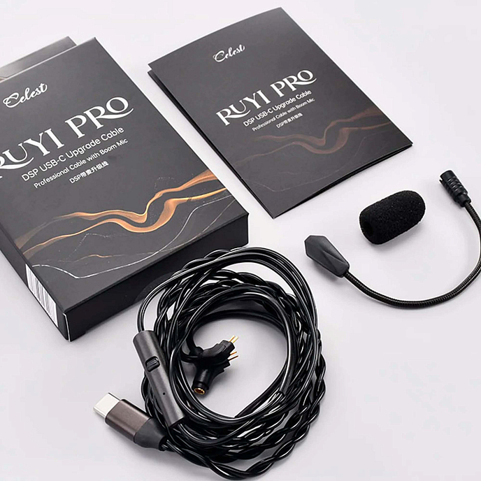 Кабель Celest Ruyi Pro Black 2pin 0.78 USB-C со съемным микрофоном - рис.4