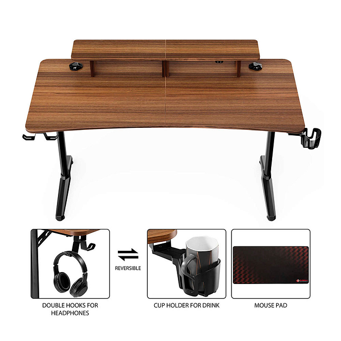 Компьютерный стол EUREKA GIP 60 Walnut - рис.2