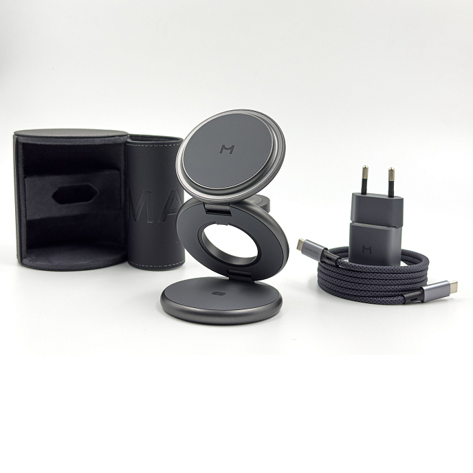 Беспроводная зарядка Magssory Signature Disc Pro Qi2 Midnight 3in1 for Apple - рис.9