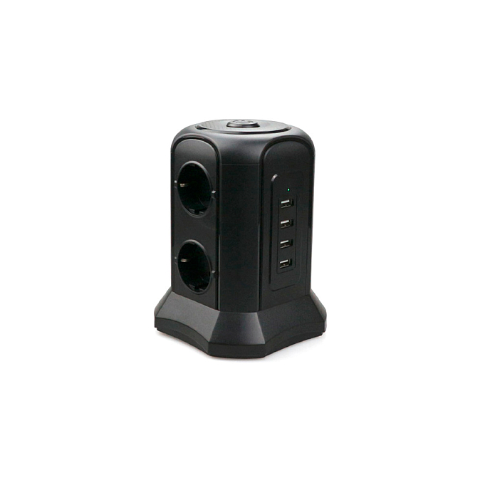 Сетевой фильтр Tessan TP-VB4U6E Black - рис.0