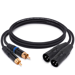 Кабель HeadMade Pro 2RCA - 2XLR-m Black 1m