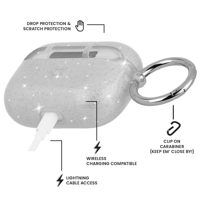 Чехол для наушников Case-Mate AirPods Pro Hook Ups Case Crystal Clear - рис.2