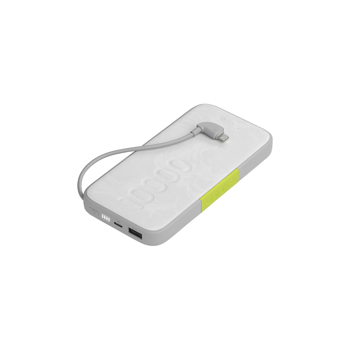 Внешний аккумулятор InfinityLab InstantGo 10000 Built-in Lightning Cable White - рис.0