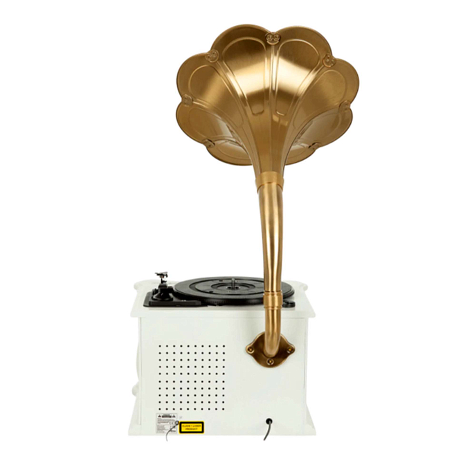 Проигрыватель винила Alive Audio Gramophone white набор винилового проигрывателя и трубы (SN 12957369946710326604)_Уценка - рис.5