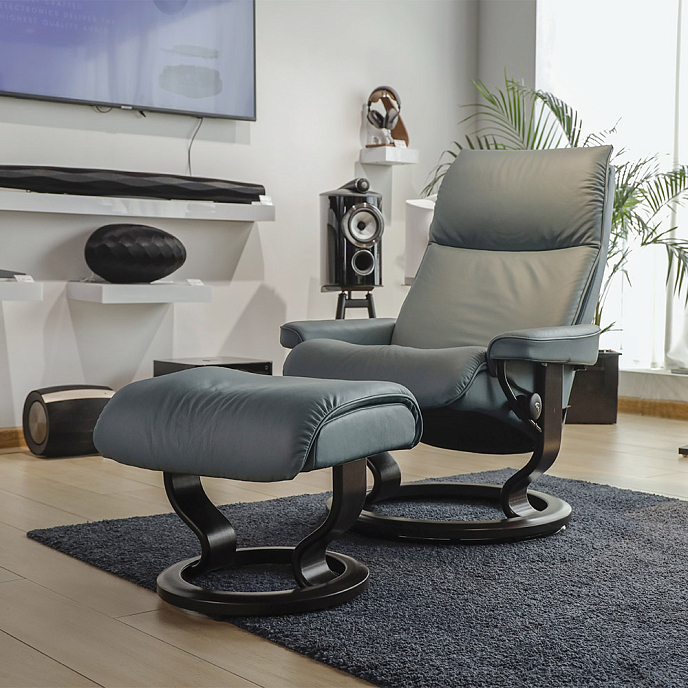 Кресло для прослушивания Stressless Aura M Classic Set Paloma Aqua Green Wenge - рис.4
