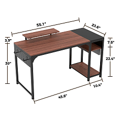 Компьютерный стол EUREKA ZX-SS140B-RWB Reclaimed Wood