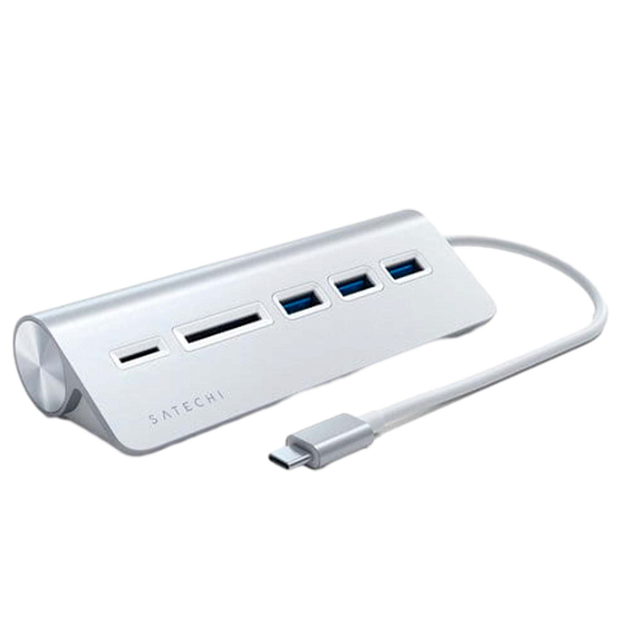 USB HUB Satechi Type-C USB Hub & Micro/SD Card Reader Silver - рис.0