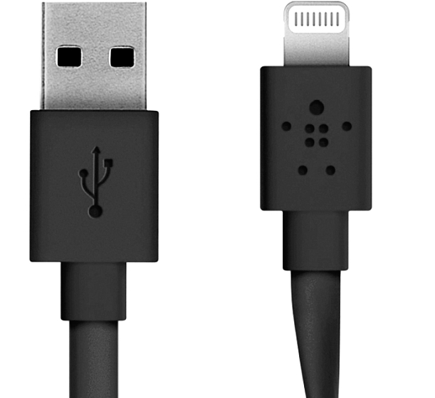 Кабель Belkin Mixit Flat Lightning to USB Cable Black 1.2 m - рис.0