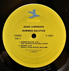 Виниловая пластинка Azar Lawrence ‎– Summer Solstice LP