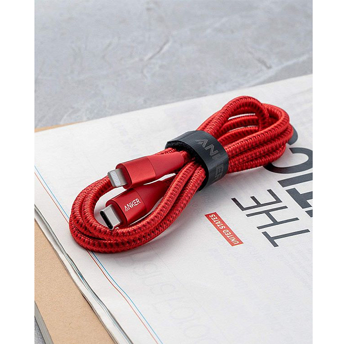 Кабель Anker PowerLine+ II USB-C - Lightning Red 1.8m - рис.4