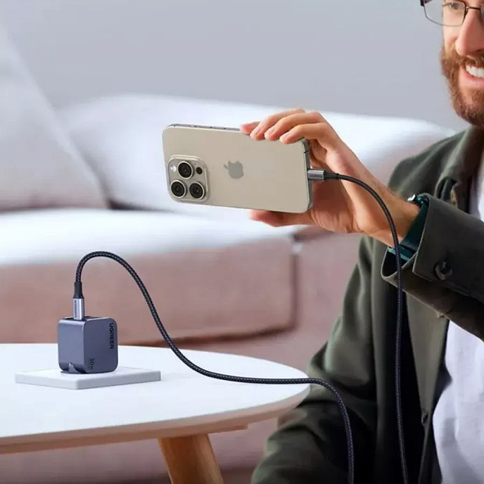 Сетевое зарядное устройство Ugreen X703 30W PD GaN Grey - рис.3