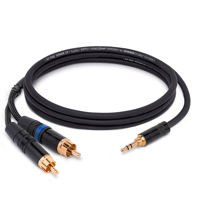 Кабель HeadMade Pro 2RCA - 3.5mm Black 1.5m - рис.0