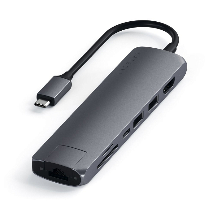 USB HUB Satechi Type-C Slim Multiport with Ethernet Adapter Space Gray - рис.2