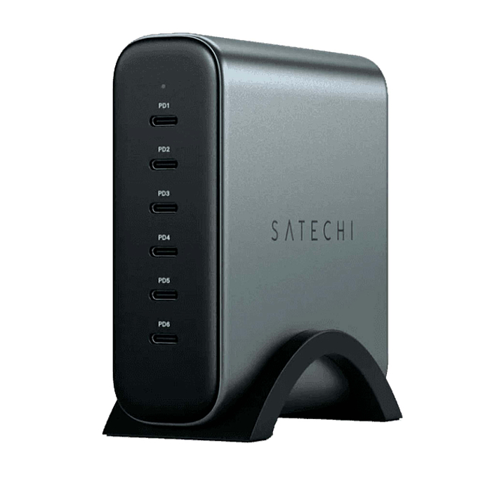 Сетевое зарядное устройство Satechi USB-C 6-Port PD GaN Charger 200W Space Grey - рис.0
