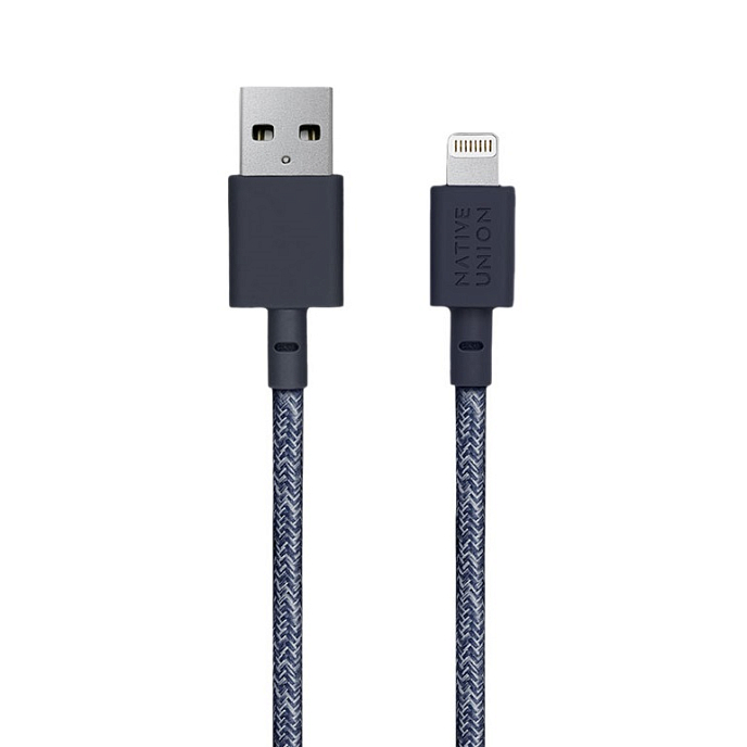 Кабель Native Union Belt USB - Lightning Indigo Blue 3m - рис.1