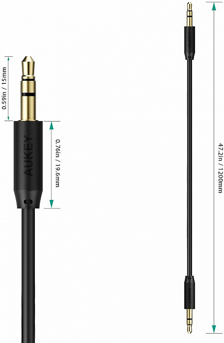 Кабель Aukey CB-V10 3.5MM AUDIO AUX Cable 1.2 - рис.4