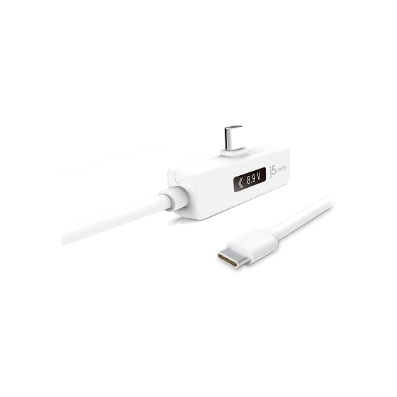 Кабель j5create USB-C - USB-C Right Angle Dynamic Power Meter Charging Cable - рис.0