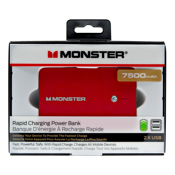 Внешний аккумулятор Monster Power Bank 7500mAh red - рис.4