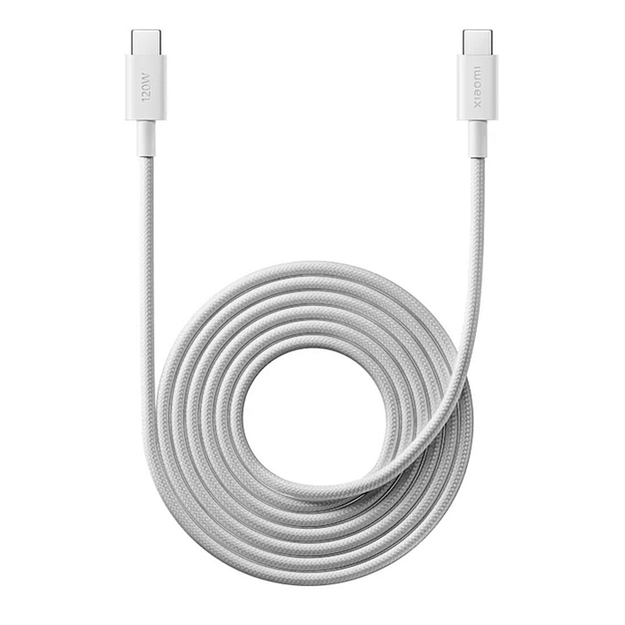 Кабель Xiaomi 6A Braided USB-C - USB-C Cable 2m White - рис.0