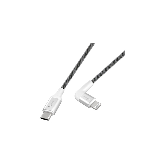 Кабель j5create USB-C to Lightning Cable 90 Degrees White - рис.0