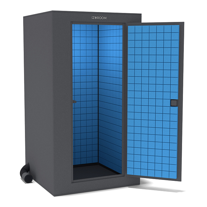 Акустическая кабина IzoRoom Standard without window Graphite Blue - рис.0