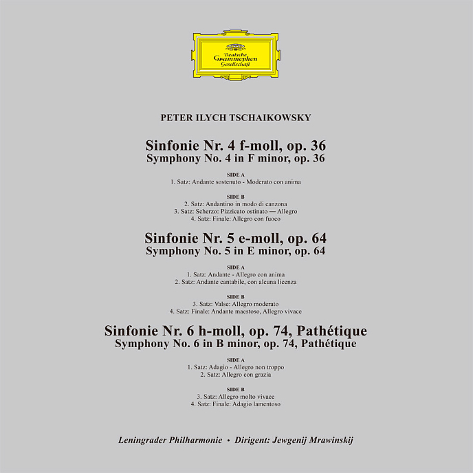 Бокс-сет Evgeny Mravinsky - Tchaikovsky Symphonies Nos. 4, 5 & 6 (Box) (Analogue) - 3LP - рис.1
