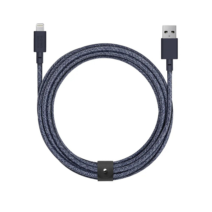 Кабель Native Union Belt USB - Lightning Indigo Blue 3m - рис.0