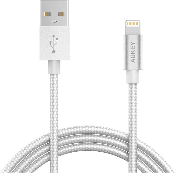 Кабель Aukey USB to Lightning Textile Cable 1.2m Gray - рис.0