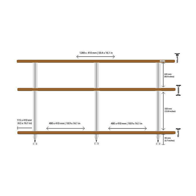 Стойка для Hi-Fi Solidsteel VL-3 White/Walnut - рис.2