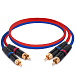 Кабель HeadMade Pro 2RCA - 2RCA Red Blue 0.62m - рис.0