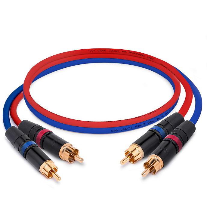 Кабель HeadMade Pro 2RCA - 2RCA Red Blue 0.62m - рис.0