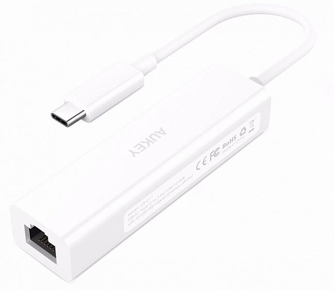 USB HUB Aukey USB-C to 3-USB 3.0 with Gigabit Ethernet (CB-C17) - рис.3
