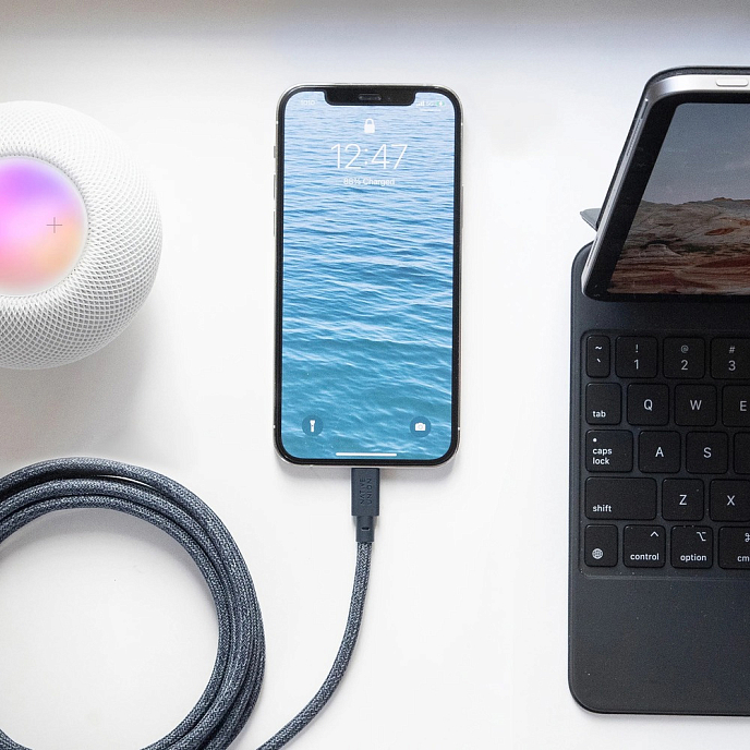 Кабель Native Union Belt USB-C - Lightning Indigo 1.2m - рис.6