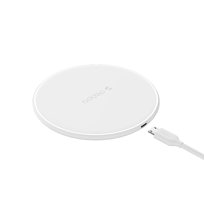 Сетевое зарядное устройство Deppa QI Wireless Fast Charger 10W White - рис.0