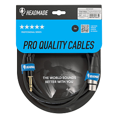 Кабель HeadMade Pro XLR-F - 6.3 stereo 3m