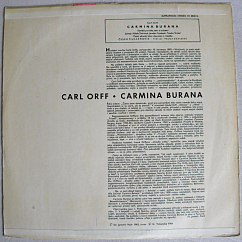 Виниловая пластинка Carl Orff - Carmina Burana LP