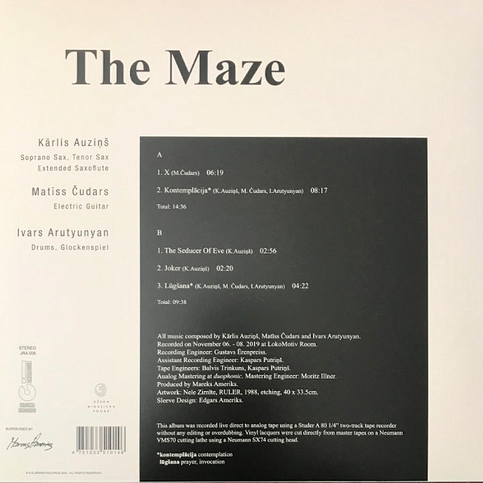 Пластинка Karlis Auzins. Matiss Cudars, Ivars Arutyunyan - The Maze LP - рис.1