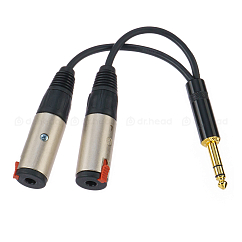 Кабель HeadMade Pro 6.3mm - 2x6.3mm Female 0.15m