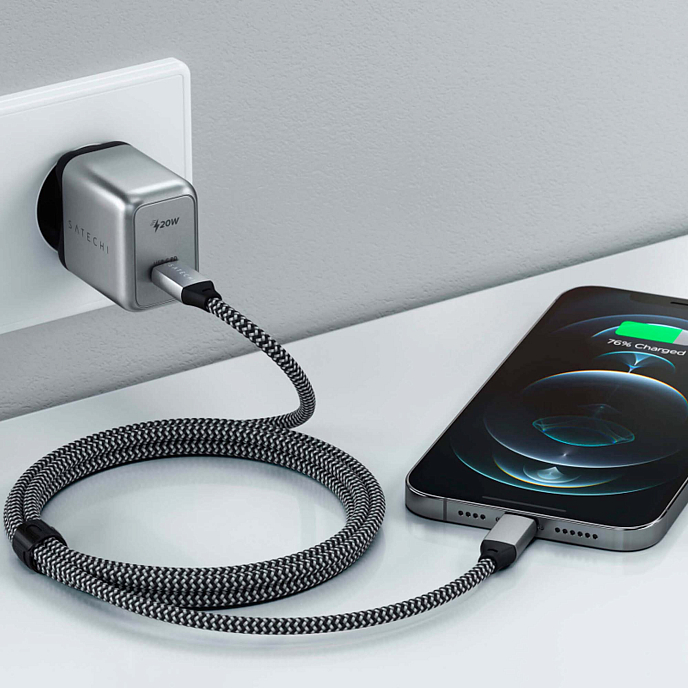 Сетевое зарядное устройство Satechi 20W USB-C PD Grey Cosmos - рис.2