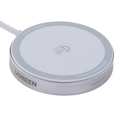 Беспроводная зарядная панель Ugreen W753 MagFlow 25W Magnetic Wireless Charger with USB-C 25W Silver