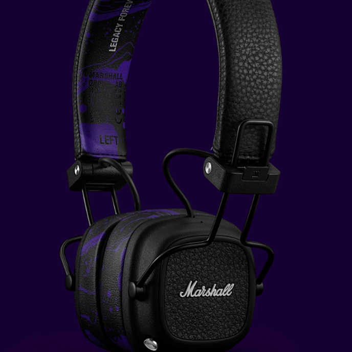 Беспроводные наушники Marshall Major V Hendrix Edition Black Violet - рис.7