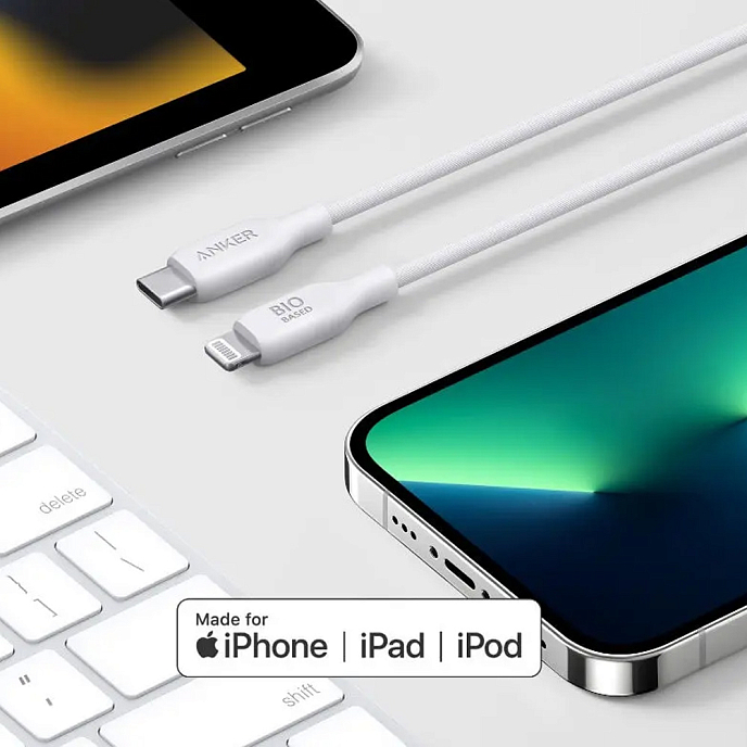 Кабель Anker 542 USB-C to Lightning Cable White 0.9m - рис.1