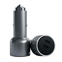 Автомобильное зарядное устройство Satechi Dual USB-C Car Charger 40W Space Grey