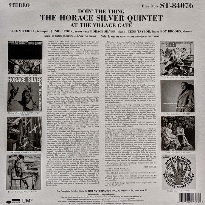 Виниловая пластинка Horace Silver - Doin' The Thing LP - рис.1