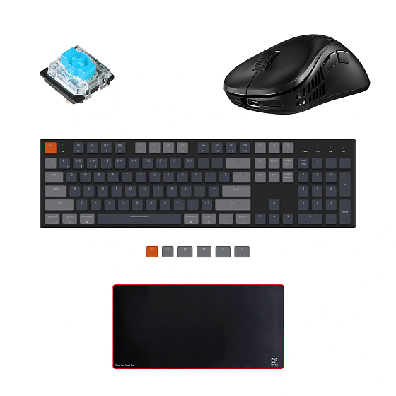Комплект Keychron K5SE-E2 Blue Switch и Pulsar Xlite Wireless V2 и GLHF FragON XXL - рис.0