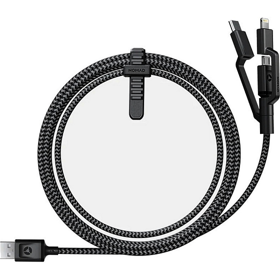 Кабель Nomad Universal cable Lightning,USB-C,microUSB 1.5m - рис.0