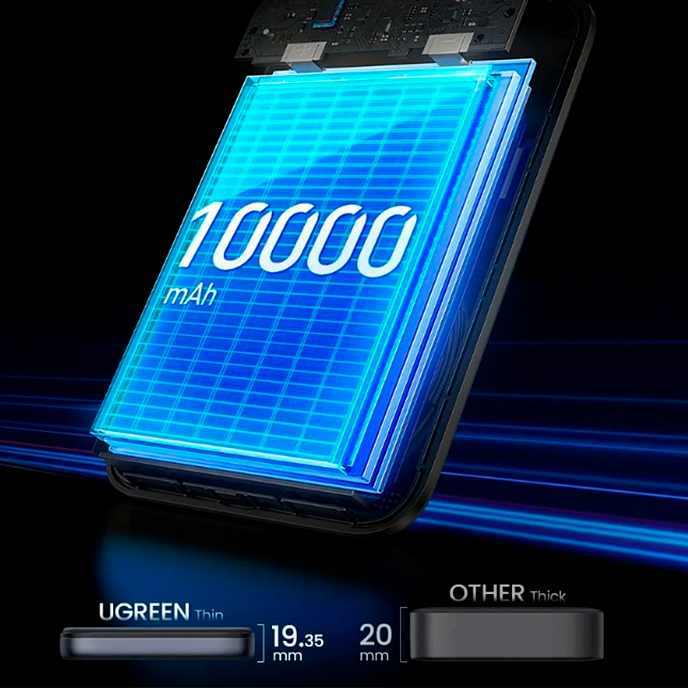 Портативный аккумулятор UGREEN PB763 Magnetic Wireless Qi2 Grey Cosmos - рис.3