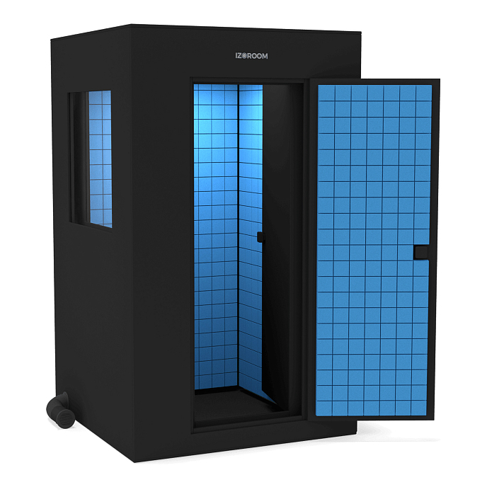 Акустическая кабина IzoRoom Comfort with window Black Blue - рис.0