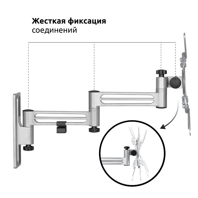 Кронштейн для монитора Uniteki FM386AUTO Silver - рис.16